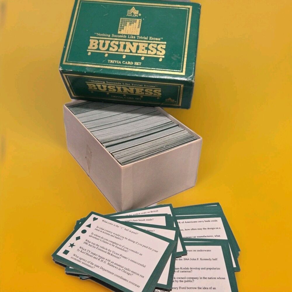 Business Trivia Card Set Companion by Axlon Games 1984 Vtg